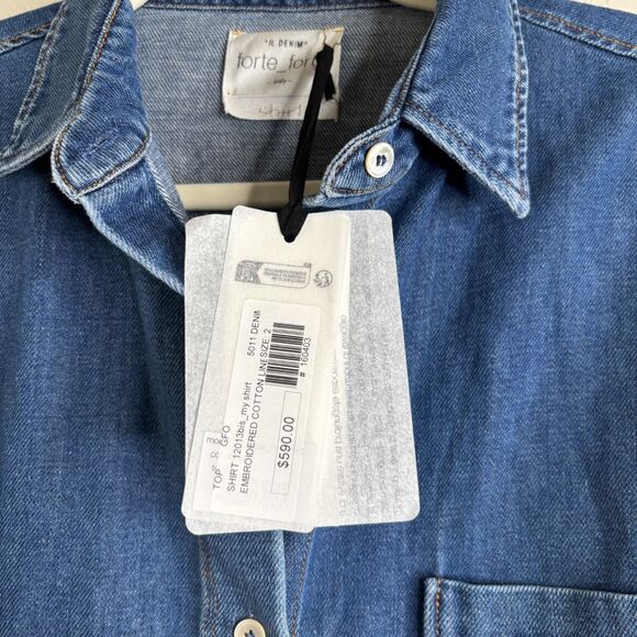 Forte Forte Embroidered Denim Shirt - Picture 6 of 7